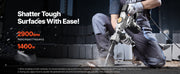 Bild in Galerie-Viewer laden, Amocart Electric Heavy Demolition Jack Hammer 1400W 2pcs Chisels Bits Chipping with Case 2900 BPM Concrete Breaker Gloves Black
