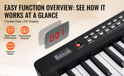 Charger l'image dans la visionneuse de galerie, SucceBuy Clavier de piano numérique 88 touches semi-lestées, taille standard, portable, 1000 sonorités pour débutants
