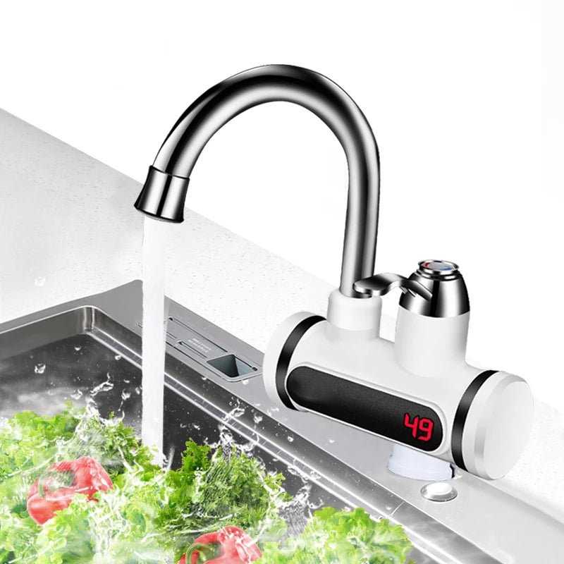 Kitchen Electric Water Tap Water Heater Temperature Display Cold Heating Faucet Hot Water Faucet Heater - AMOCART35bfa4194ffe40dbde47fec89734196d