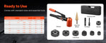 Amocart 10/15 Ton Knockout Punch Set 1/2in to 2 or 4in KO Tools Kit W/6 Dies for Electrical Control Cabinets Switch Cabinets