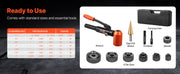 Charger l'image dans la visionneuse de galerie, Amocart 10/15 Ton Knockout Punch Set 1/2in to 2 or 4in KO Tools Kit W/6 Dies for Electrical Control Cabinets Switch Cabinets
