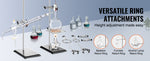 Amocart Lab Stand Support Laboratory Retort 2 Sets Steel Lab Stand 23.6" Rod Includes Flask Clamps Burette Clamps&Cross Clamps