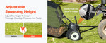 Amocart 52 in Tow Behind Lawn Sweeper 26 cu.ft. Yard Sweeper Adjustable Sweeping Height with Dumping Rope for Grass Clippings