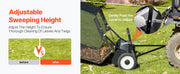 Bild in Galerie-Viewer laden, SucceBuy 52 in Tow Behind Lawn Sweeper 26 cu.ft. Yard Sweeper Adjustable Sweeping Height with Dumping Rope for Grass Clippings
