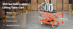 Amocart Hydraulic Lift Table 500lbs Capacity 47.2" Lifting Height Double Scissor Lift Table Cart with Wheels for Transportation