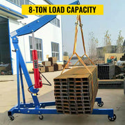 Bild in Galerie-Viewer laden, SucceBuy Hydraulic/Pneumatic Long Ram Jack 8 Tons/17363 lbs Capacity with Single Piston Pump &amp; Clevis Base Manual Cherry Picker
