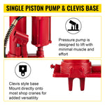 Amocart Hydraulic/Pneumatic Long Ram Jack 8 Tons/17363 lbs Capacity with Single Piston Pump & Clevis Base Manual Cherry Picker