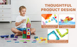 Amocart 121PCS Magnetic Building Blocks Set Construction Puzzle Magnetic Sheet Tiles Boys Girls Children Montessori Toys Gifts