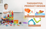 Amocart 180PCS Magnetic Building Blocks Construction Children Magnet Tiles Montessori Educational Toys for Kids Birthday Gifts