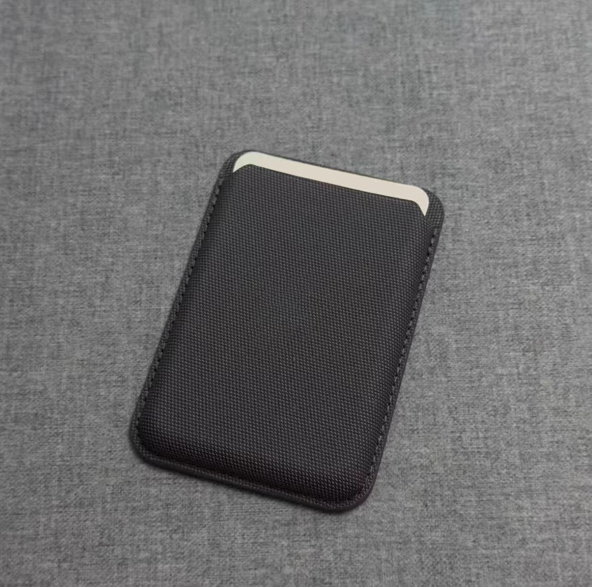 Magsafe-compatible Tech Fabric Card Holder With A Woven Texture And Strong Magnetic Attachment - AMOCARTf63b767fd3a5b129cbc3e3720acd03e7