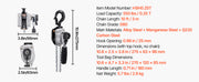 Load image into Gallery viewer, SucceBuy 0.25/0.5T Manual Lever Chain Hoist Come Along 5/10/20ft Lift Height with Dual Pawl Brake &amp; Hooks for Warehouse Garage
