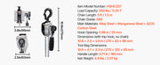 Load image into Gallery viewer, SucceBuy 0.25/0.5T Manual Lever Chain Hoist Come Along 5/10/20ft Lift Height with Dual Pawl Brake &amp; Hooks for Warehouse Garage
