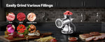 Amocart Manual Meat Grinder 304 Stainless Steel Hand Meat Grinder with Suction Cup&Steel Table Clamp Meat Mincer Sausage Maker