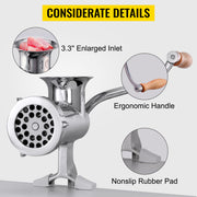 Bild in Galerie-Viewer laden, SucceBuy Manual Meat Grinder 304 Stainless Steel Hand Meat Grinder with Steel Table Clamp Meat Mincer Sausage Maker
