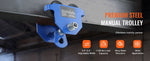 SucceBuy 0.5/1/2T Manual Push Beam Trolley with Dual Wheels Adjustable Width 2.5-5.5in Garage Hoist for Straight Curved I Beam