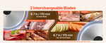Amocart 6.7-10 inch Meat Slicer Electric Deli Slicer Machine with two SUS420 Blades Home Food-Slicer for Meat, Ham, Baguett