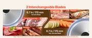 Bild in Galerie-Viewer laden, Amocart 6.7-8.7inch Meat Slicer Electric Deli Slicer Machine with two SUS420 Blades Food-Slicer for Meat Ham Baguett, Steak
