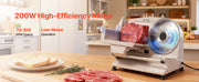 Bild in Galerie-Viewer laden, SucceBuy 200W Meat Slicer 7.5" Electric Deli Slicer with 2 SUS420 Blades &amp; 0-0.6" Adjustable Thickness for Frozen Meat Ham Steak
