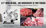 Amocart Meat Slicer 8/10inch Carbon Steel Blade Electric Deli Food Slicer Adjustable Thickness Commercial Home Cut Meat Cheese