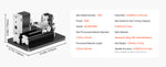 Amocart 2.76x5.12 in Mini Metal Lathe Machine 36W 20,000 RPM Speed + 3-jaw Chuck Aluminum Alloy for Processing Precision Parts