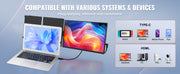 Bild in Galerie-Viewer laden, SucceBuy 18.5 inch 1080P IPS Extended Swivel Portable Monitor for USB-C/USB-A/Mini HDMI Port with Mac/Wins/Android/Switch/PS5
