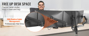 Charger l'image dans la visionneuse de galerie, Amocart Single/ Dual/ Triple Monitor Mount for Screens Gas Spring Monitor Arm Desk Mount with C-Clamp and Grommet Mounting Base

