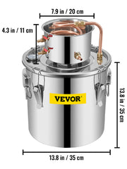 Charger l'image dans la visionneuse de galerie, Amocart 3 5 8 13 Gal Alcohol Still Stainless Steel Alcohol Distiller Copper Tube Home Brewing Kit for DIY Whisky Wine

