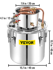 Charger l'image dans la visionneuse de galerie, Amocart 3 5 8 13 Gal Alcohol Still Stainless Steel Alcohol Distiller Copper Tube Home Brewing Kit for DIY Whisky Wine
