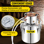 Amocart 50L Moonshine Still Alcohol Distiller w/ Water Pump Stainless Copper DIY Brew Ethanol Wine Essential Oil Brewing Kit