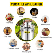 Load image into Gallery viewer, Amocart 50L Moonshine Still Alcohol Distiller w/ Water Pump Stainless Copper DIY Brew Ethanol Wine Essential Oil Brewing Kit
