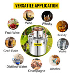 Amocart 3 5 8 Gal Distiller Moonshine Alcohol Brew Water Wine Essential Oil Brewing Kit Stainless Copper with Pump for Home DIY