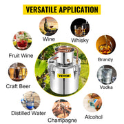 Charger l'image dans la visionneuse de galerie, Amocart 3 5 8 13 Gal Alcohol Still Stainless Steel Alcohol Distiller Copper Tube Home Brewing Kit for DIY Whisky Wine
