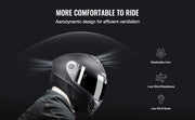 Load image into Gallery viewer, Amocart Full Face Motorcycle Helmet Smart Street ABS &amp; High Density Helmet with Bluetooth Slot &amp; Interchangeable Len, for Adult
