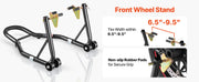Load image into Gallery viewer, Amocart Motorcycle Stand Lift 850lbs Front Rear Combo Stand Lift Stand Front&amp;Rear Wheel Fork Stand Heavy Duty Rear Wheel Stand
