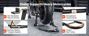 Load image into Gallery viewer, Amocart Motorcycle Stand Lift 850lbs Front Rear Combo Stand Lift Stand Front&amp;Rear Wheel Fork Stand Heavy Duty Rear Wheel Stand
