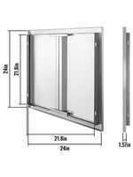Amocart Stainless Steel BBQ Cabinet Access Door W/ Recessed Handle for Indoor/Outdoor Kitchen BBQ Island Kitchen Sink Fireplace