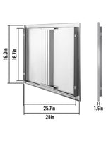 Amocart Stainless Steel BBQ Cabinet Access Door W/ Recessed Handle for Indoor/Outdoor Kitchen BBQ Island Kitchen Sink Fireplace
