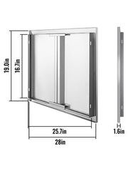Load image into Gallery viewer, Amocart Stainless Steel BBQ Cabinet Access Door W/ Recessed Handle for Indoor/Outdoor Kitchen BBQ Island Kitchen Sink Fireplace
