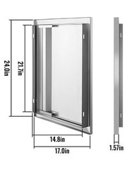 Load image into Gallery viewer, Amocart Stainless Steel BBQ Cabinet Access Door W/ Recessed Handle for Indoor/Outdoor Kitchen BBQ Island Kitchen Sink Fireplace
