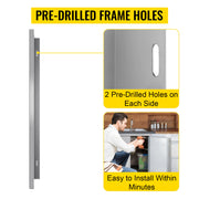 Load image into Gallery viewer, Amocart Stainless Steel BBQ Cabinet Access Door W/ Recessed Handle for Indoor/Outdoor Kitchen BBQ Island Kitchen Sink Fireplace
