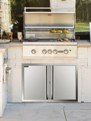 Load image into Gallery viewer, Amocart Stainless Steel BBQ Cabinet Access Door W/ Recessed Handle for Indoor/Outdoor Kitchen BBQ Island Kitchen Sink Fireplace
