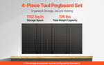 Amocart 24"x12" 2/3/4pcs Metal Pegboard Panels Steel Wall Tools Organizer Garage Storage Peg Panel for Workbench Office Craft