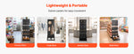 Amocart Standing Pegboard Display with Casters & 30 Hooks Thickened Steel Peg Board Panel for Retail Store Jewelry Shop