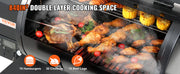 Bild in Galerie-Viewer laden, Amocart Portable Charcoal Grill Propane Gas Grills with Cover and Cart Heavy Duty Iron BBQ Grill for Outdoor Cooking Barbecue
