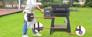 Bild in Galerie-Viewer laden, Amocart Portable Charcoal Grill Propane Gas Grills with Cover and Cart Heavy Duty Iron BBQ Grill for Outdoor Cooking Barbecue
