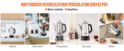 Charger l'image dans la visionneuse de galerie, SucceBuy Cafetière à Perc Moka Électrique 12 Tasses en Acier Inoxydable 304 avec Fonction Maintien au Chaud
