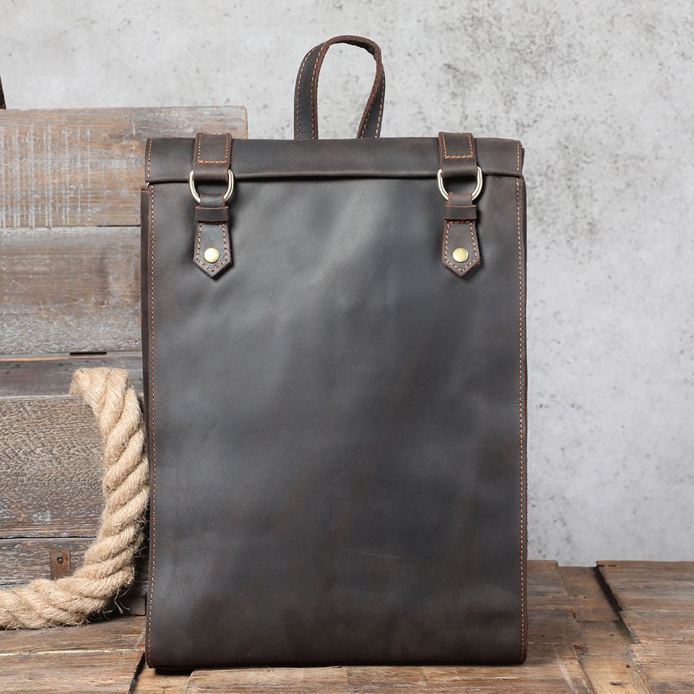 Personality Cowhide School Bag Leather Retro Men - AMOCART2b0c7e9a70becd1cf3d4b765b7245fb1