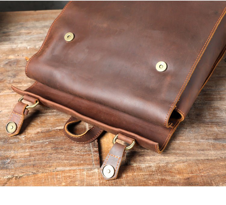 Personality Cowhide School Bag Leather Retro Men - AMOCART85615fed5acd1f53f3f9c74d55bc5ebd