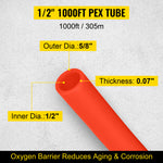 SucceBuy 1/2Inch x 1000ft Pex Tubing Oxygen Barrier O2 Red Radiant Floor Pipe Heating Systems-Pex Hot And Cold Water Pipe