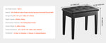 Amocart Piano Use Chair, Piano Bench with High-Density Padded Cushion & Storage Compartment Wooden Piano Bookcase Stool Seat